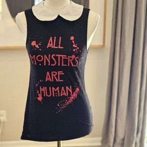 Hot Topic Black and Red Graphic Tank Top S